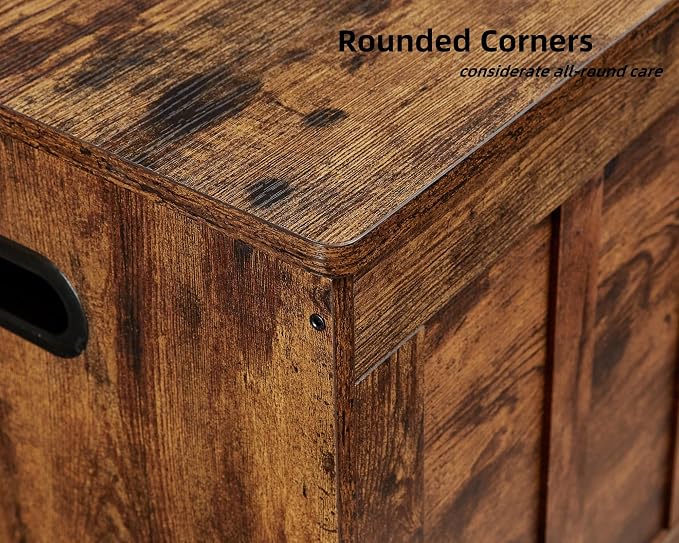VANKILEY 51.2" Storage Chest Extra Large, Wooden Storage Bench, Rustic Brown | - Image 9