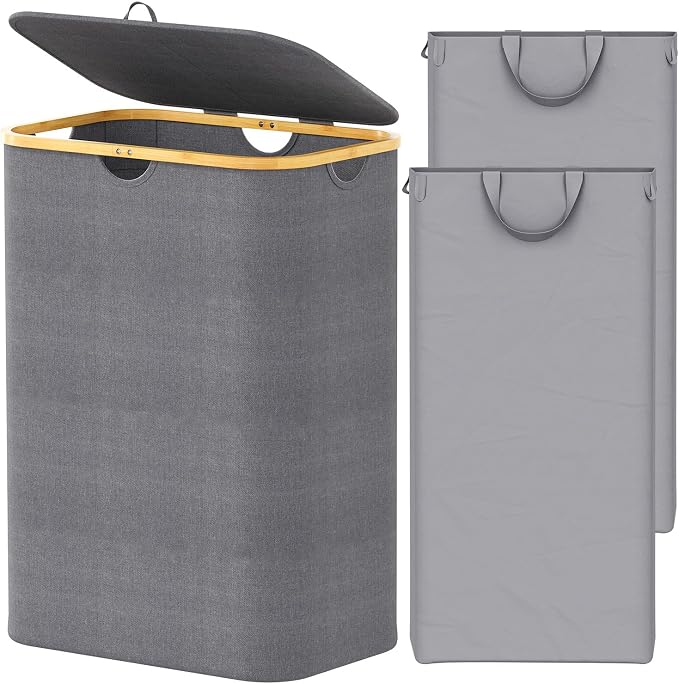 SpaceAid Double Laundry Hamper 2 Section by SpaceAid