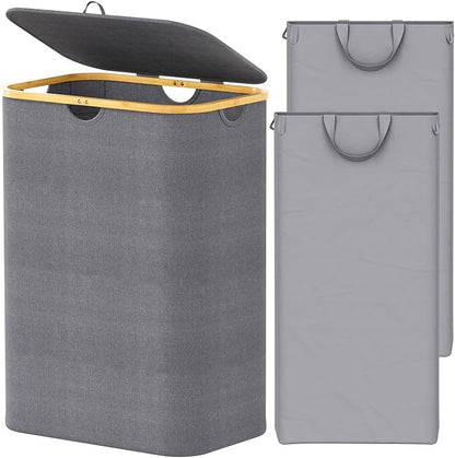 SpaceAid Double Laundry Hamper 2 Section by SpaceAid