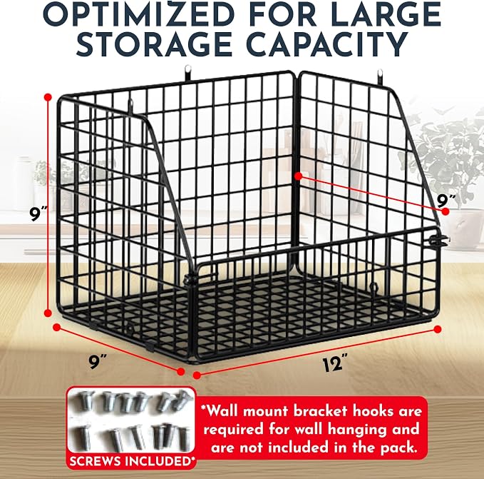 3x Stackable Hanging and Counter Baskets, Hanging Fruit Baskets - Image 3