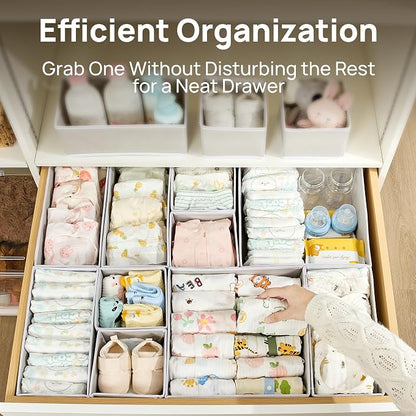 Vtopmart 18 Pack Baby Clothes Organizer, Dresser Drawer Organizer - Image 3