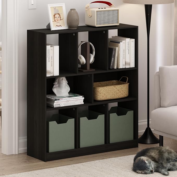 Furinno DALY Book Shelf, 8-Cube Bookshelf, Horizontal Cube Storage Organizer - Image 2