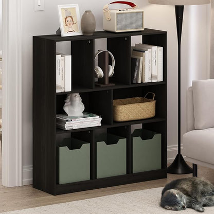 Furinno DALY Book Shelf, 8-Cube Bookshelf, Horizontal Cube Storage Organizer - Image 2