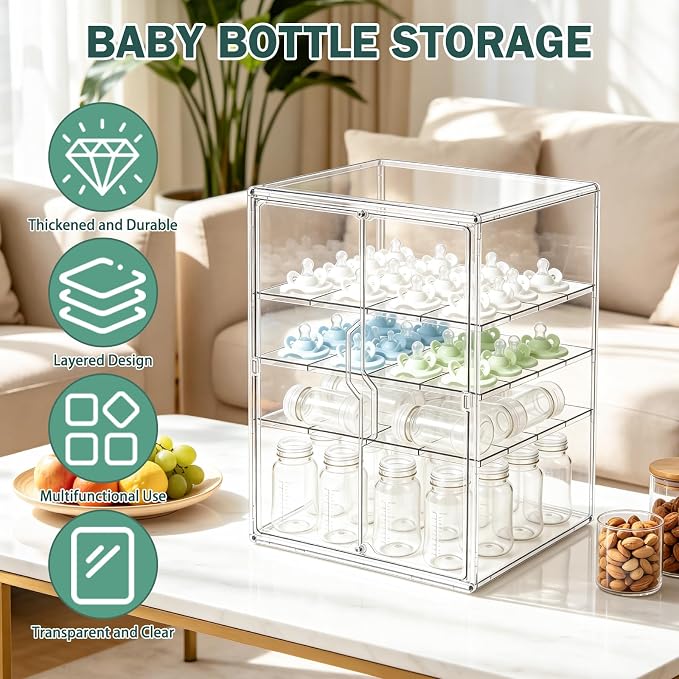 Baby Bottle Organizer, 4-Tier Large Capacity Bottle Storage - Image 6
