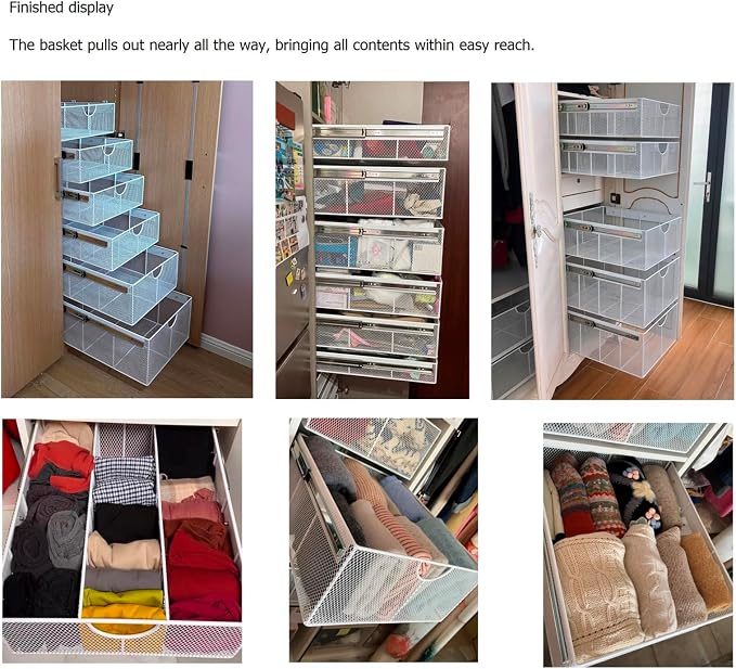 Pull Out Closet Drawer for Clothes | Sliding Wire Basket for Wardrobe Cabinets - Image 5