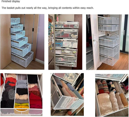 Pull Out Closet Drawer for Clothes | Sliding Wire Basket for Wardrobe Cabinets - Image 5
