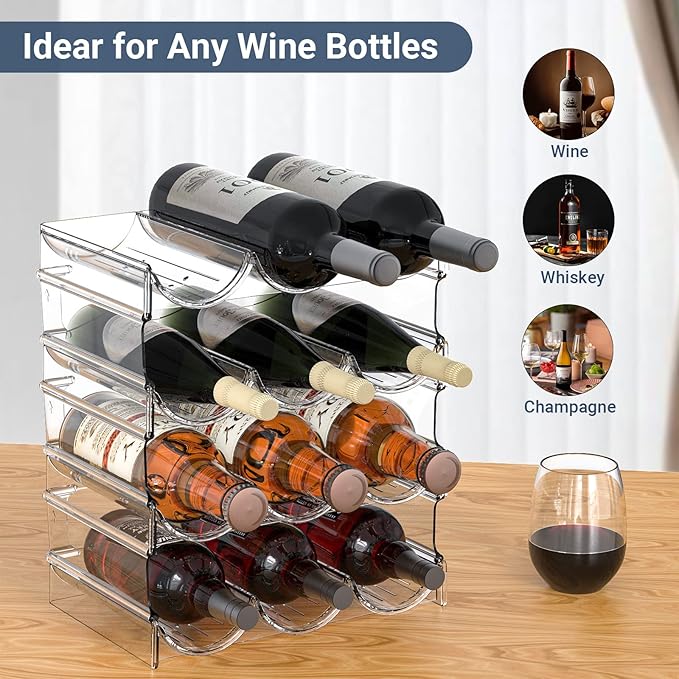 Plastic Water Bottle Organizer and Wine Rack Storage Holder, 4 Tier 12 - Image 2