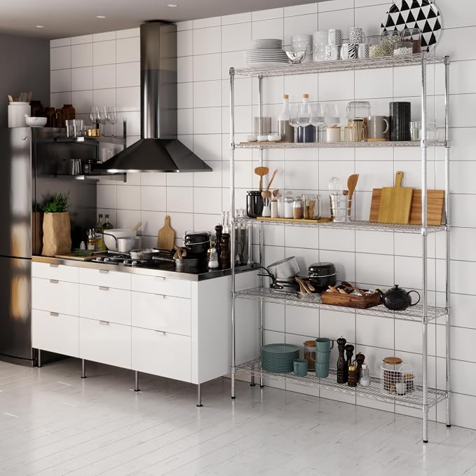 14" Deep x 54" Wide x 86" Height Wire Shelving Kit | 5-Tier | NSF Commercial - Image 7