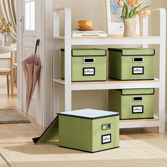 File Organizer Box with Lids, Collapsible File Folder Organizer | File Box with - Image 5