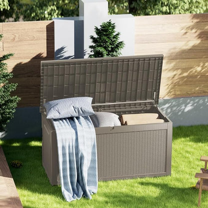320 Gallon Lockable Resin Deck Box, Waterproof & UV-Resistant Outdoor Storage by Unknown