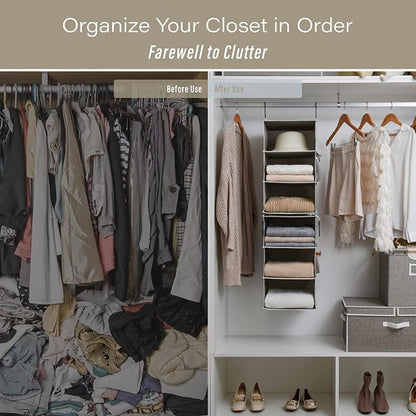 StorageWorks 6-Shelf Closet Organizers, Two 3-Shelf Separable Hanging Shelves - Image 6