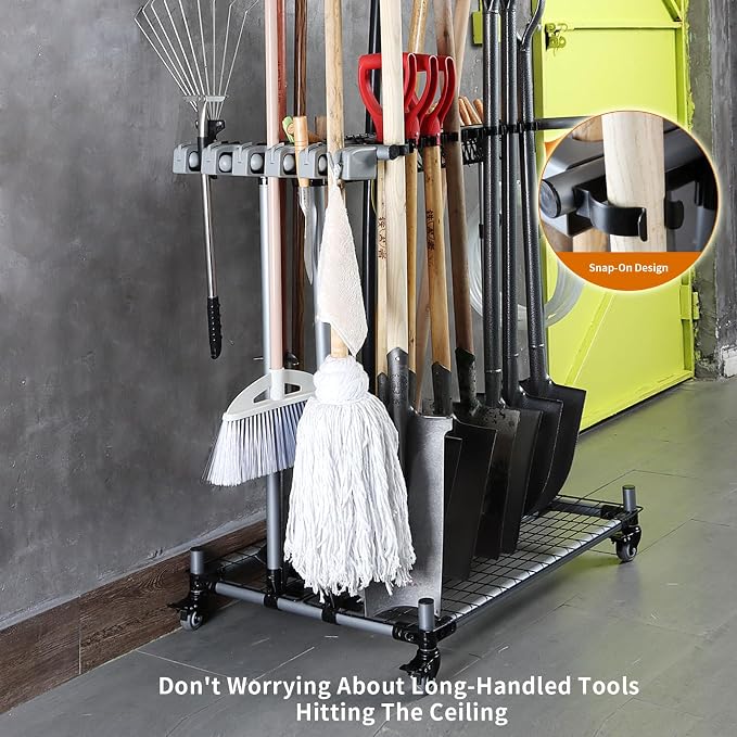 Heavy duty garden tool organizer garage storage holder storage large long - Image 3
