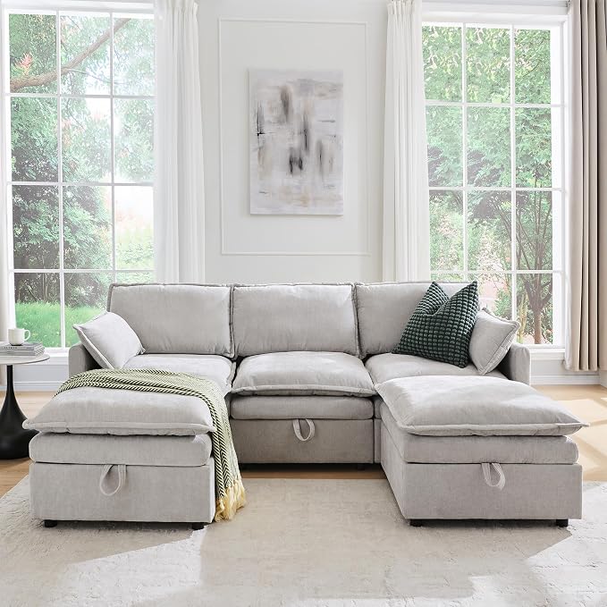 88.98" Sectional Couches for Living Room, Cloud Couch Sectional - Image 4