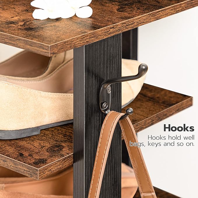 HOOBRO 8 Tiers Vertical Shoe Rack, Wooden Shoe Storage Organizer - Image 7