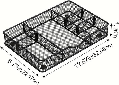 Desk Drawer Organizer Tray, Metal Mesh Drawer Organizers Office, 6 Adjustable - Image 4