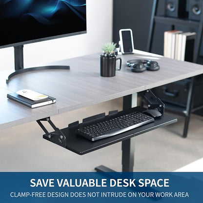 VIVO Large Under Desk 27 x 11 inch Computer Keyboard and Mouse Tray - Image 7