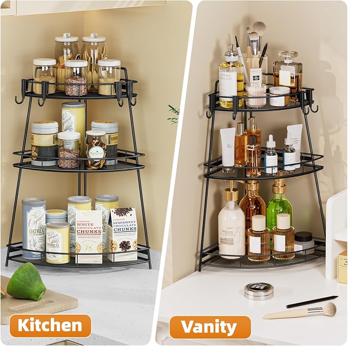 VITVITI 3 Tier Corner Bathroom Counter Organizer, Metal Bathroom Countertop - Image 5
