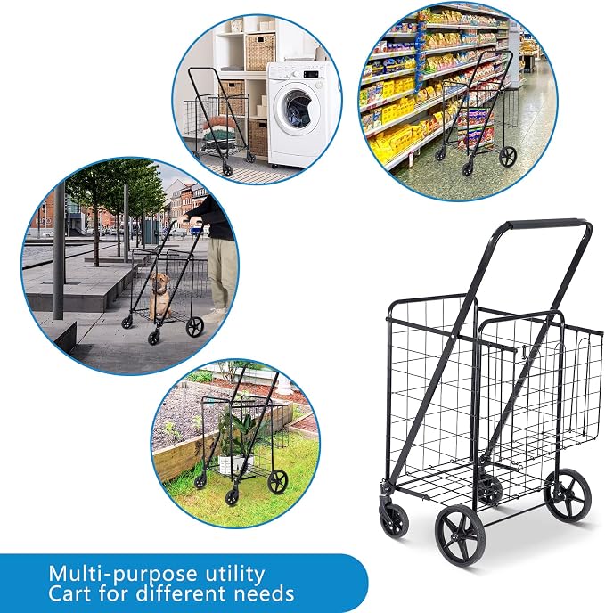 Foldable Shopping Utility Cart Portable Grocery Cart - Image 3