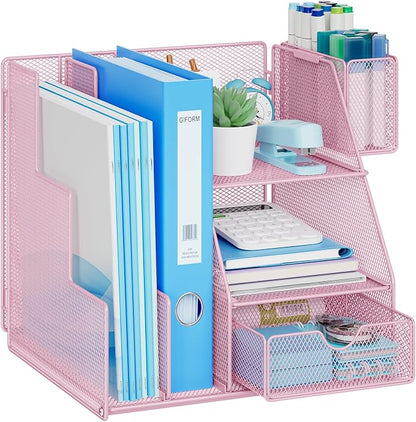 Marbrasse Desk Organizer and Accessories, 3-Tier File Organizer by Marbrasse