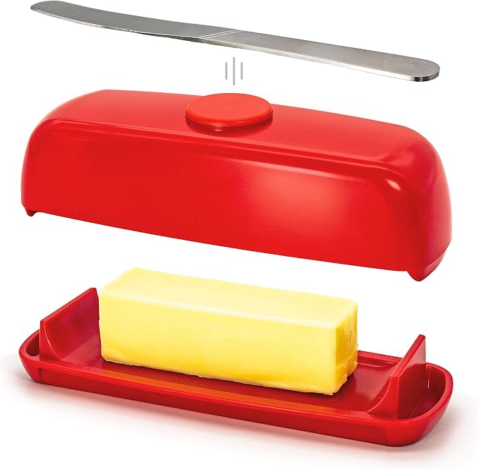 Butter Hub Butter Dish with Lid and Knife, Magnetic Butter Keeper, Easy Scoop by BUTTERHUB