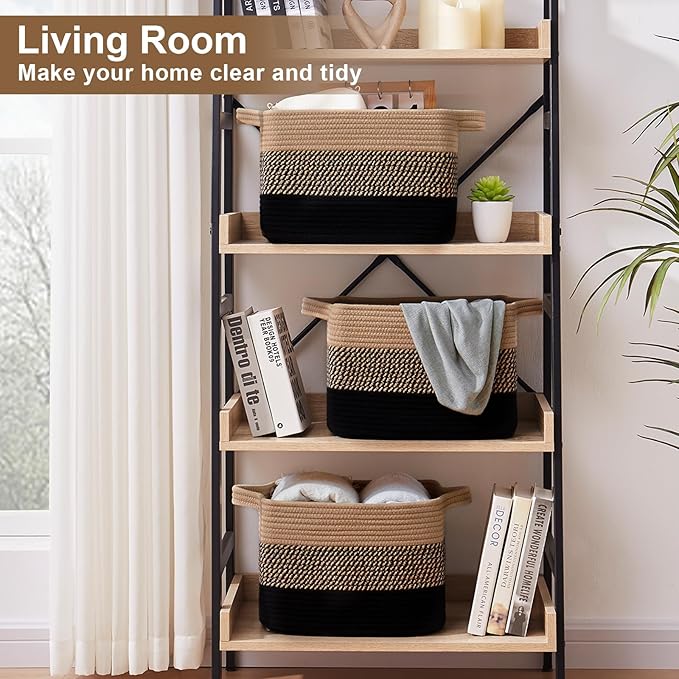 Storage Basket for Organizing, Woven Baskets for Storage, Rectangle Decorative - Image 4