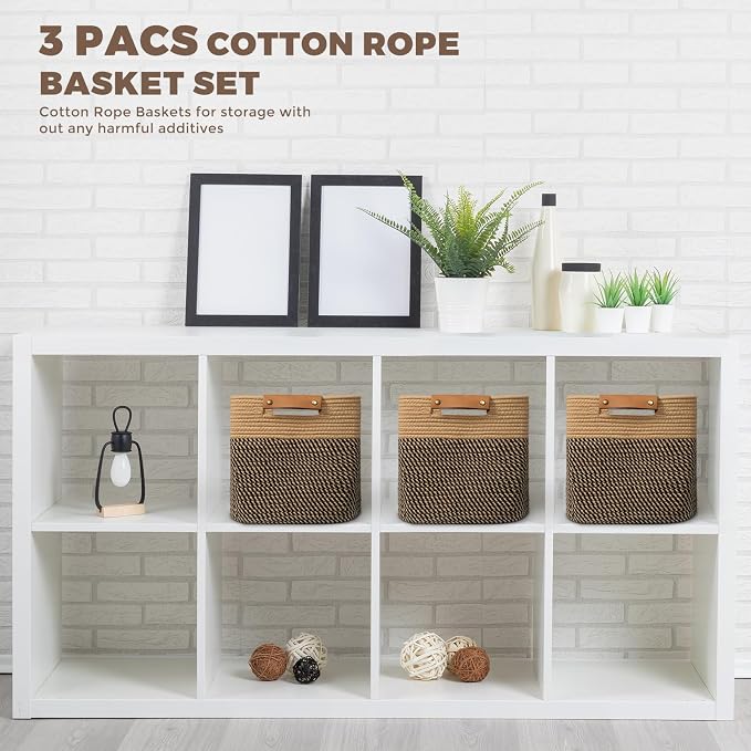 danpinera 3-Pack Cotton Rope Baskets - Image 3