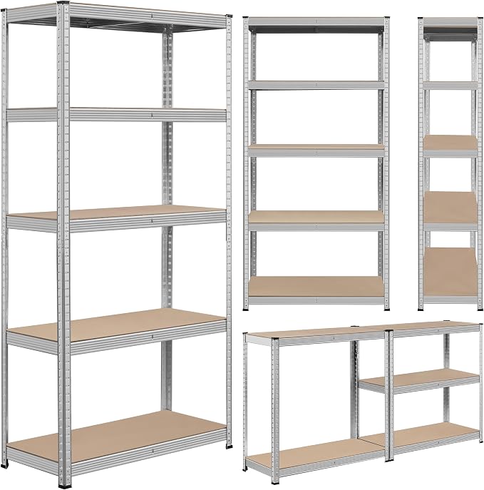 Topeakmart 5-Tier Utility Shelves, Metal Storage Shelves Unit Adjustable Garage - Image 8