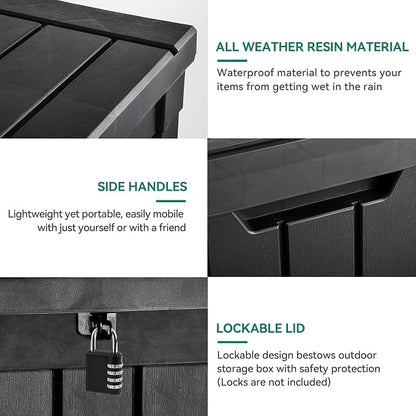 YITAHOME Deck Box, 51 Gallon Weatherproof Outdoor Storage Container - Image 5