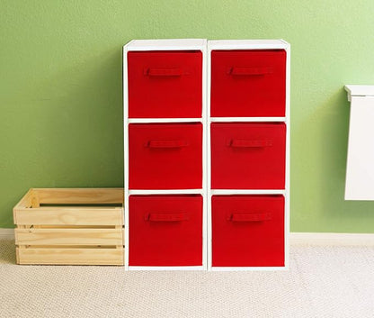 Simple Houseware Foldable Cube Storage Bins, 11-Inch Red - Image 5