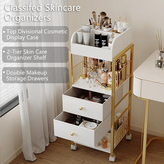 Makeup Organizer Storage Cart, Large Skincare organizers, Makeup Stand - Image 4