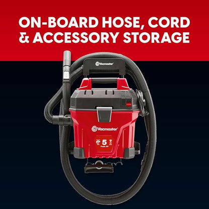 Vacmaster 5-Gallon* 5 Peak HP† Remote Control Wall Mount Wet/Dry Vac – VWMB508 - Image 9