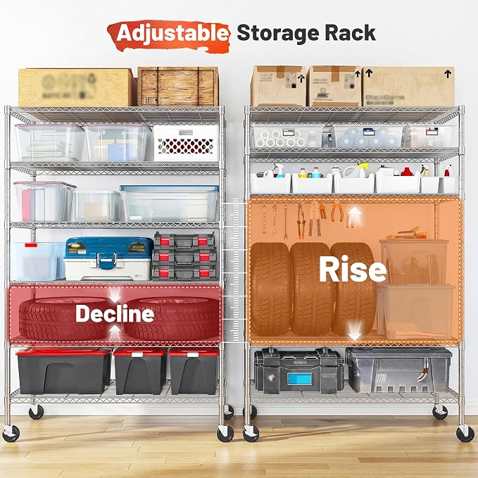 Romorgniz 6-Tier Rolling Storage Shelves - Image 8