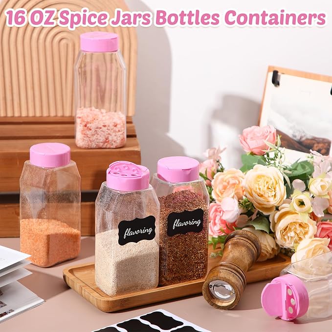 Mifoci 28 Pack 16 oz Plastic Spice Jars - Image 4