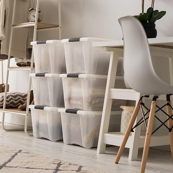 IRIS USA 32 Qt Stackable Plastic Storage Bins - Image 5