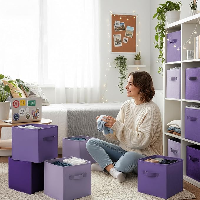 GRANNY SAYS Cube Storage Bins, 11 Inch Cube Storage Organizer, Fabric Storage - Image 3