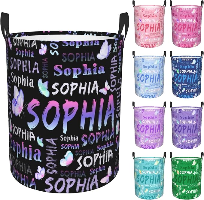 Custom Name Laundry Hamper, Personalized Laundry Basket by Kirendle