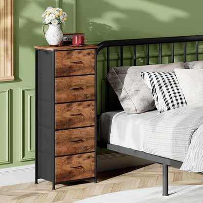 Somdot Tall Dresser for Bedroom, 5 Drawer Storage Cabinet, Steel Frame - Image 2