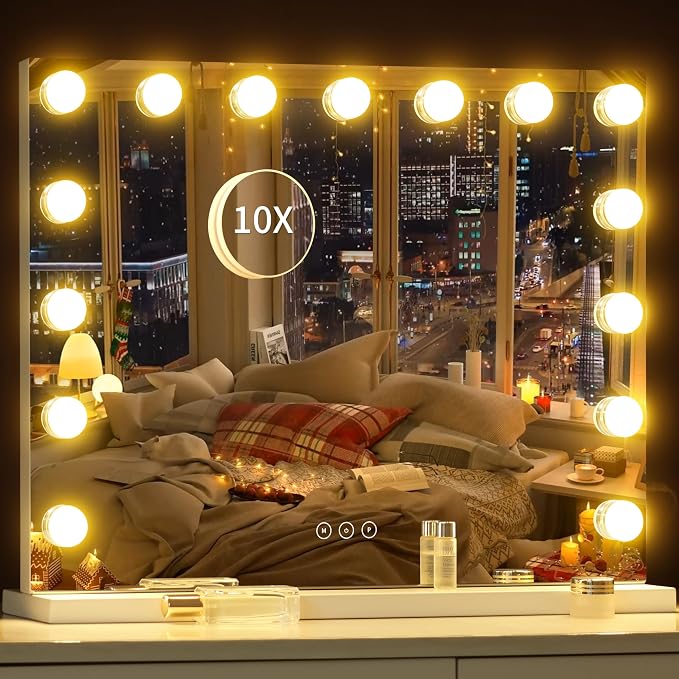 Vanity Mirror with Lights Lighted Makeup Mirror with 15 Dimmable LED Bulbs - Image 9