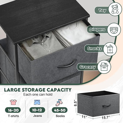 5 Fabric Drawer Dresser for Bedroom, Chest of Drawers - Image 7