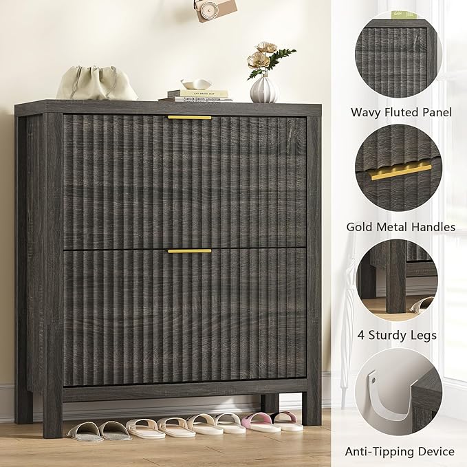 Fluted Shoe Cabinet Storage - Image 6