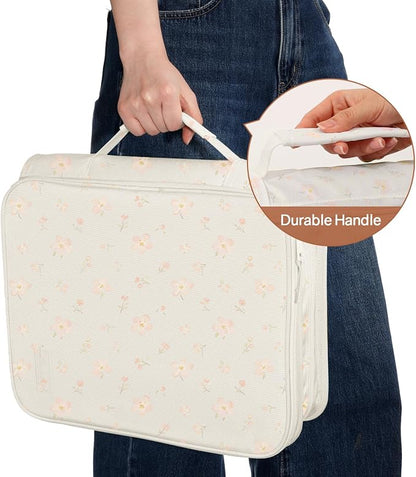 SUNEE Zippered Binder Bag with Handle, 2-Inch 3-Ring O-Ring, 500-Sheet Capacity - Image 7