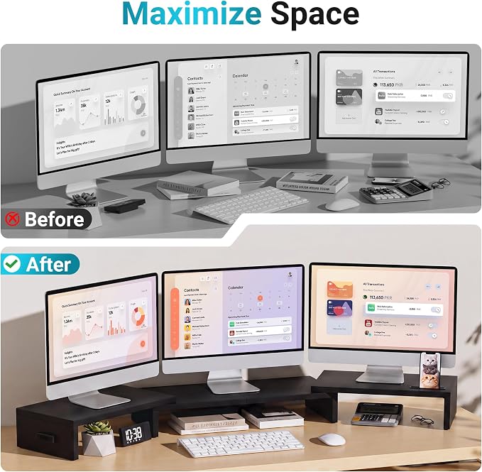BONTEC Triple Monitor Stand Riser - Image 4
