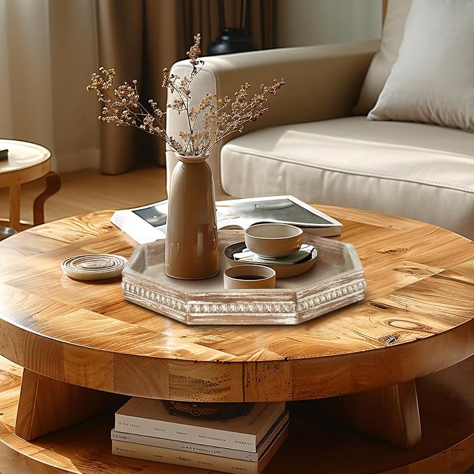 MAONAME Wood Serving Tray, Farmhouse Wooden Tray - Image 5