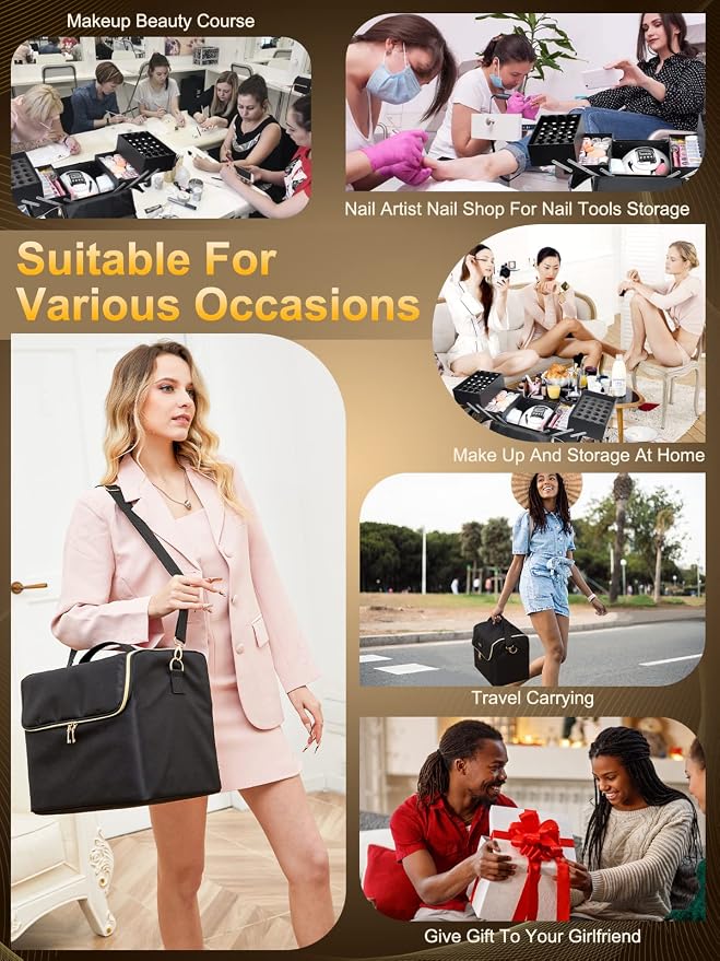 Deciniee Large Makeup Travel Train Case, Upgraded Plus Size Nail Supply - Image 7