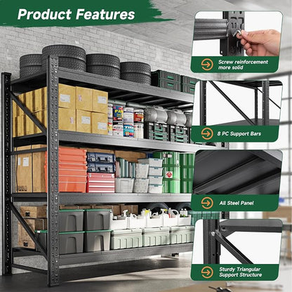 Letaya 8000LBS Storage Shelves Heavy Duty, 4 Tier Adjustable Utility Rack Shelf - Image 5