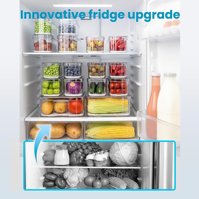 8 Pack Refrigerator Organizers and Storage, Stackable Storage Containers - Image 6