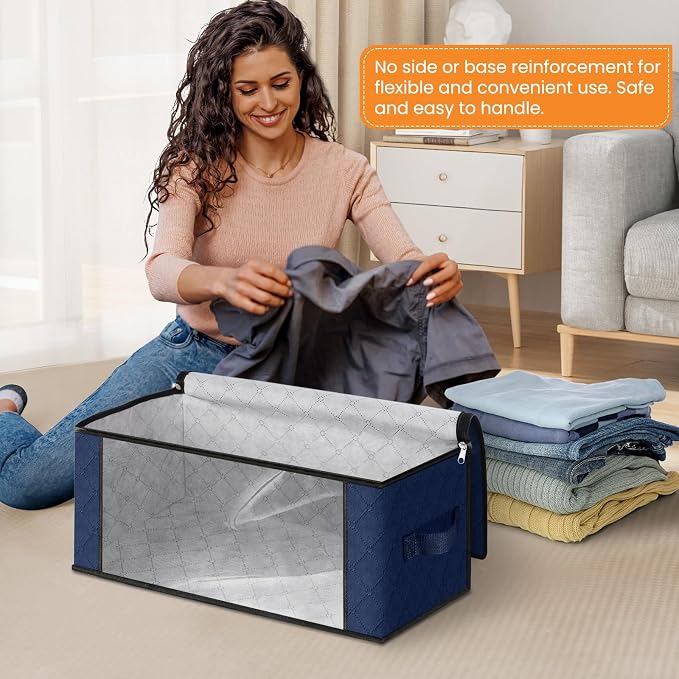 Fab totes 35L Closet Organizers and Storage, Foldable Under Bed Storage - Image 3