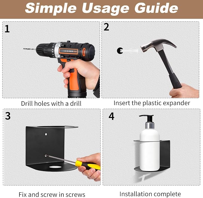 4 Pack Spray Bottle Holders, Wall Mount Bottle Steel Organizer Heavy Duty Paint - Image 7