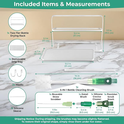 Bottle Drying Rack for Kitchen Countertop, Space Saving Storage Stand - Image 2