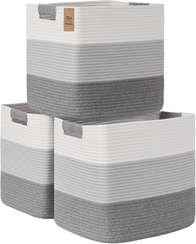 15×13 Inch Storage Cubes, 3 Pack Cube Storage Bins by Degeyoyo
